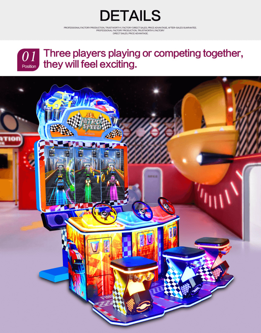Nitro Speed (3PL With Seat) Racing Large 55 Inch LCD Screen Simulating Arcade Game Machine