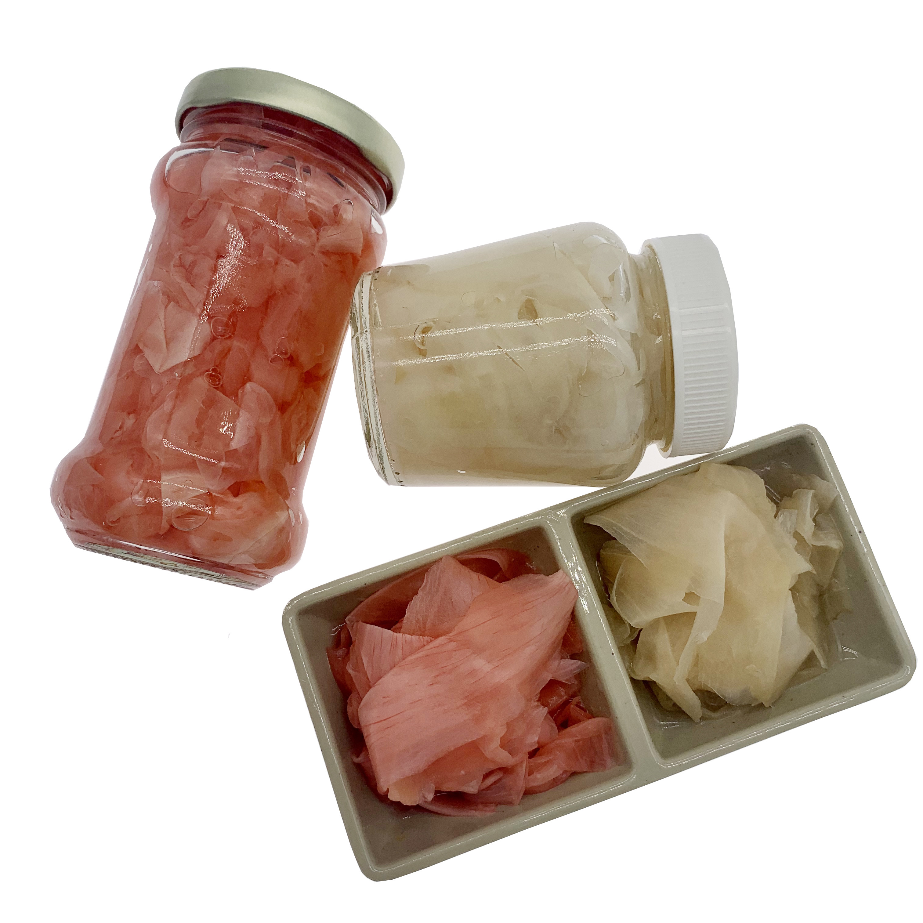 340g Chinese Sweet Pickled Ginger Slice White And Pink In Bottle