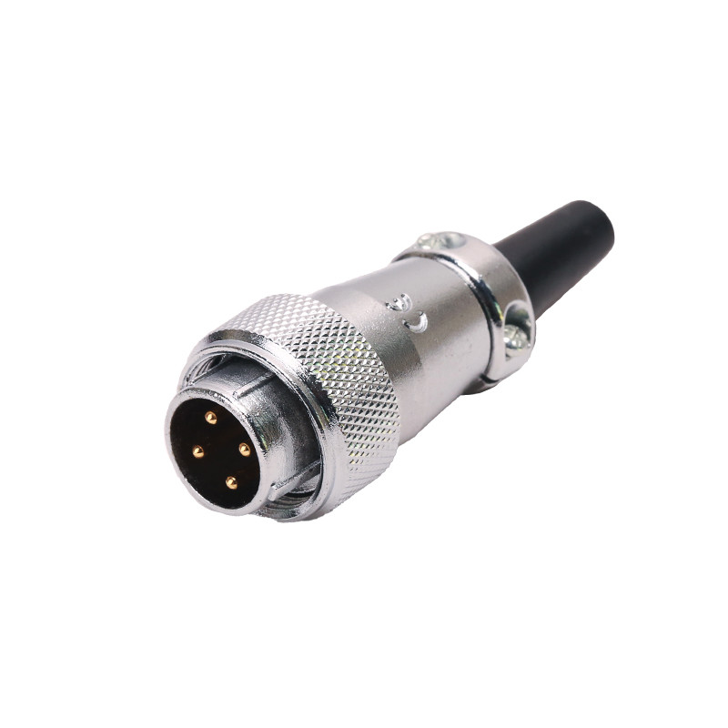 FUS Circular Plastic Connectors Metal Shielded Male To Male 4 Pin Connector