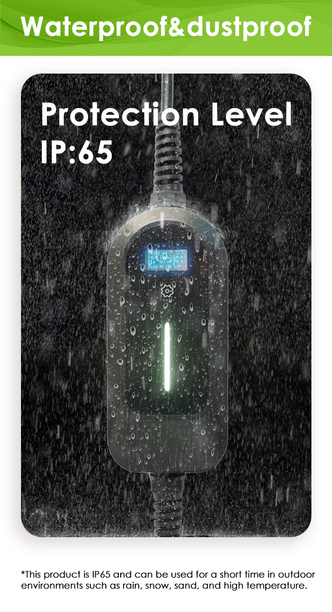 IEC 62196 Portable Ev Charger 220V 7KW MAX 32A SAE J1772 GBT 20234