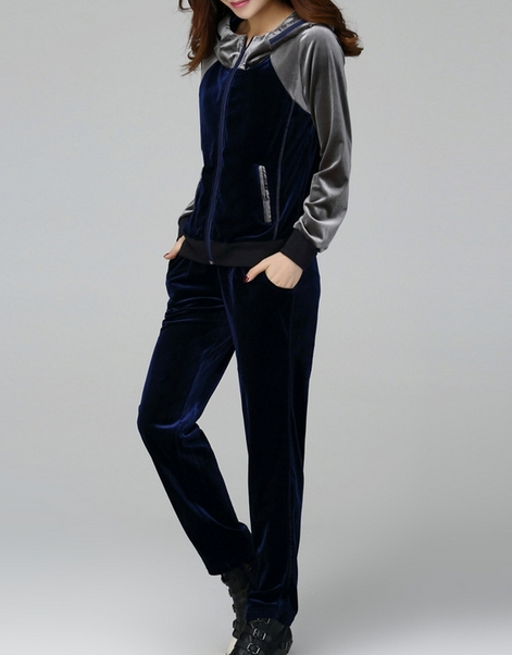 Fashion Street Style For Women Velour Tracksuit