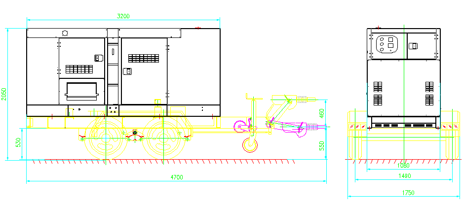 Drawing for trailer type generator