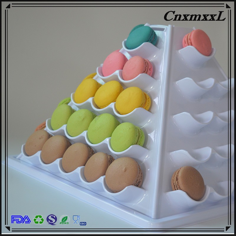 60 pcs macarons plastic box PET and cake base mini macaron tower