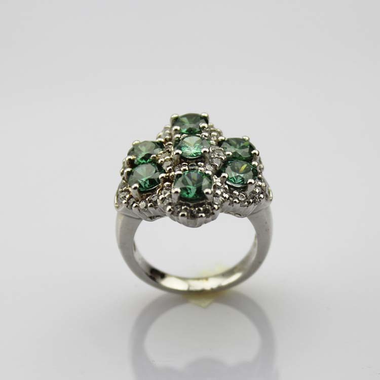 Fashion Jewelry Larger 925 Silver Ring with Created Blue Cubic Zircon Ring(FR009)