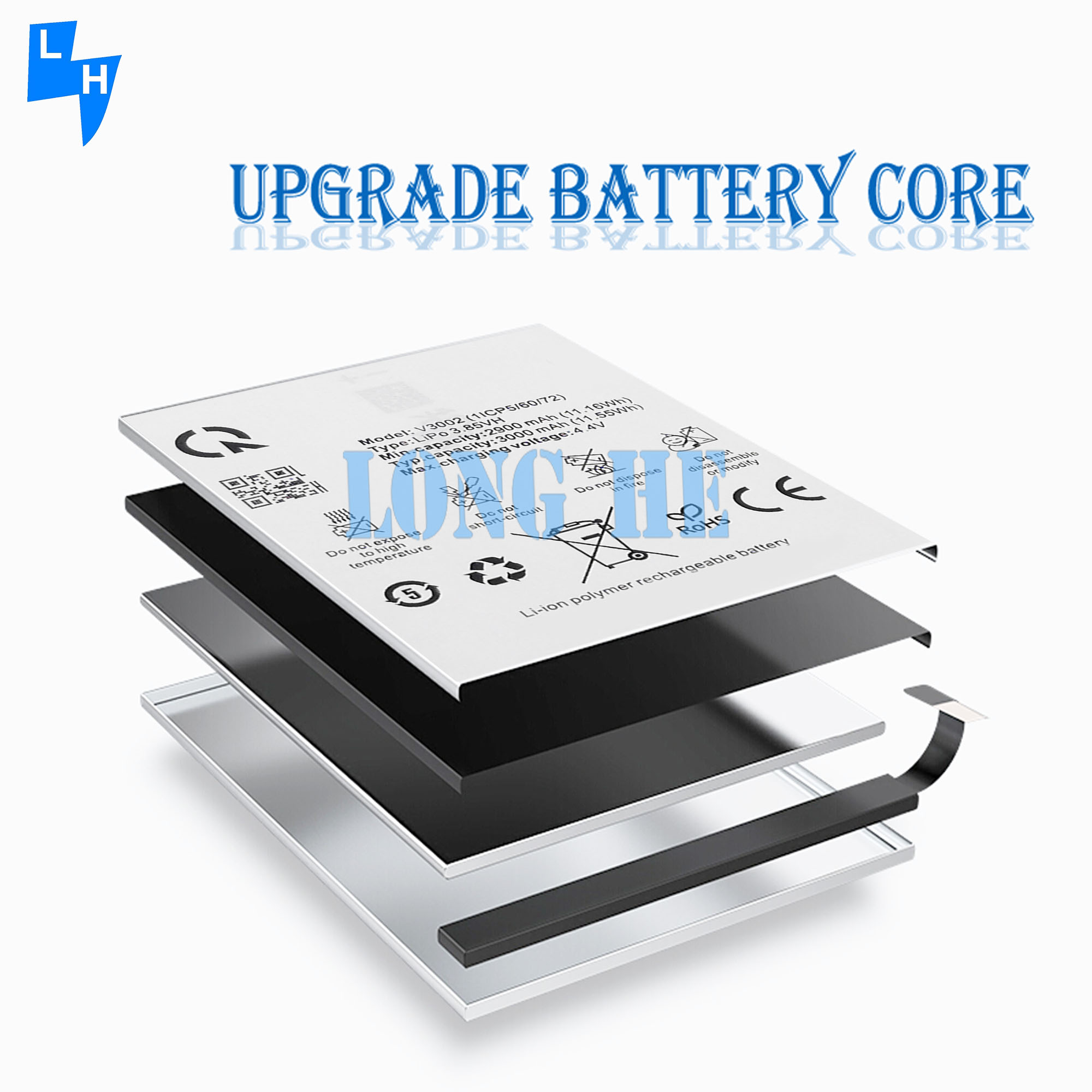 3000mAh 3.85V Rechargeable Li-ion Polymer Battery V3002 for Vsmart Joy 1 Mobile Phone