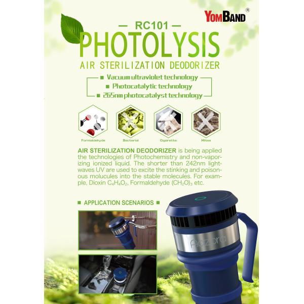 Easy Operation Vehicle Air Purifier Car Photodissociation Strong / Normal Wind Speed