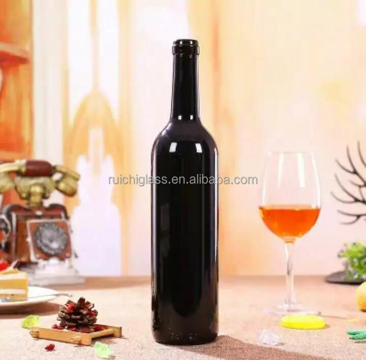 Hot Stamping 750ml Glass Burgundy Wine Bottle for Selling Best Empty Packaging
