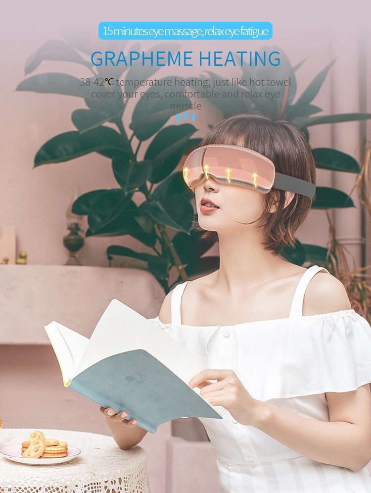 1200mAh Electric Stress Therapy Electric Eye Massager Soft PU Eye Care