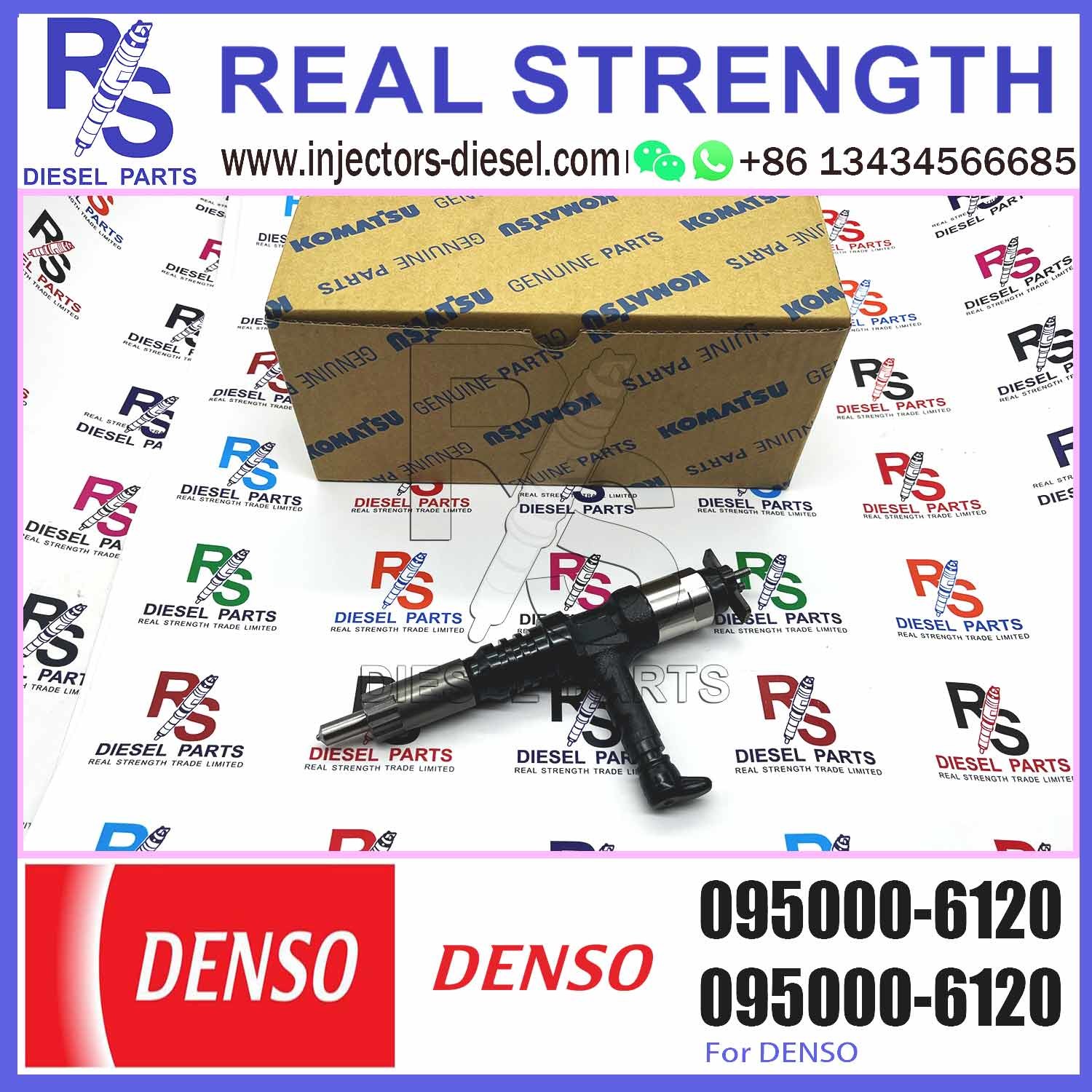 High quality new PC650-8 Diesel Engine 6D140 Common Rail Fuel Injector 095000-6120