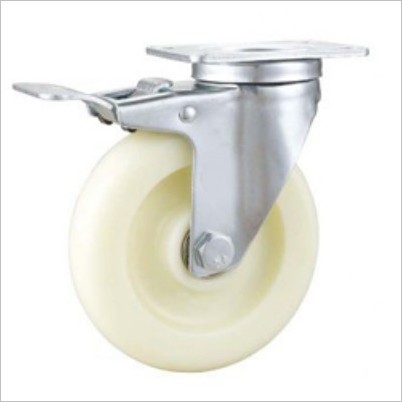 75mm swivel castors with brakes nylon casters double locking casters