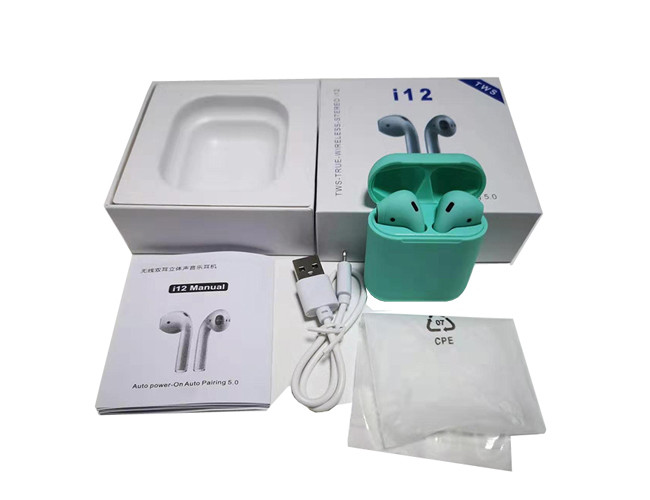 I12 Two Channel Mini Wireless Bluetooth Earbuds Listen Music V5.0 For All Cell Phones