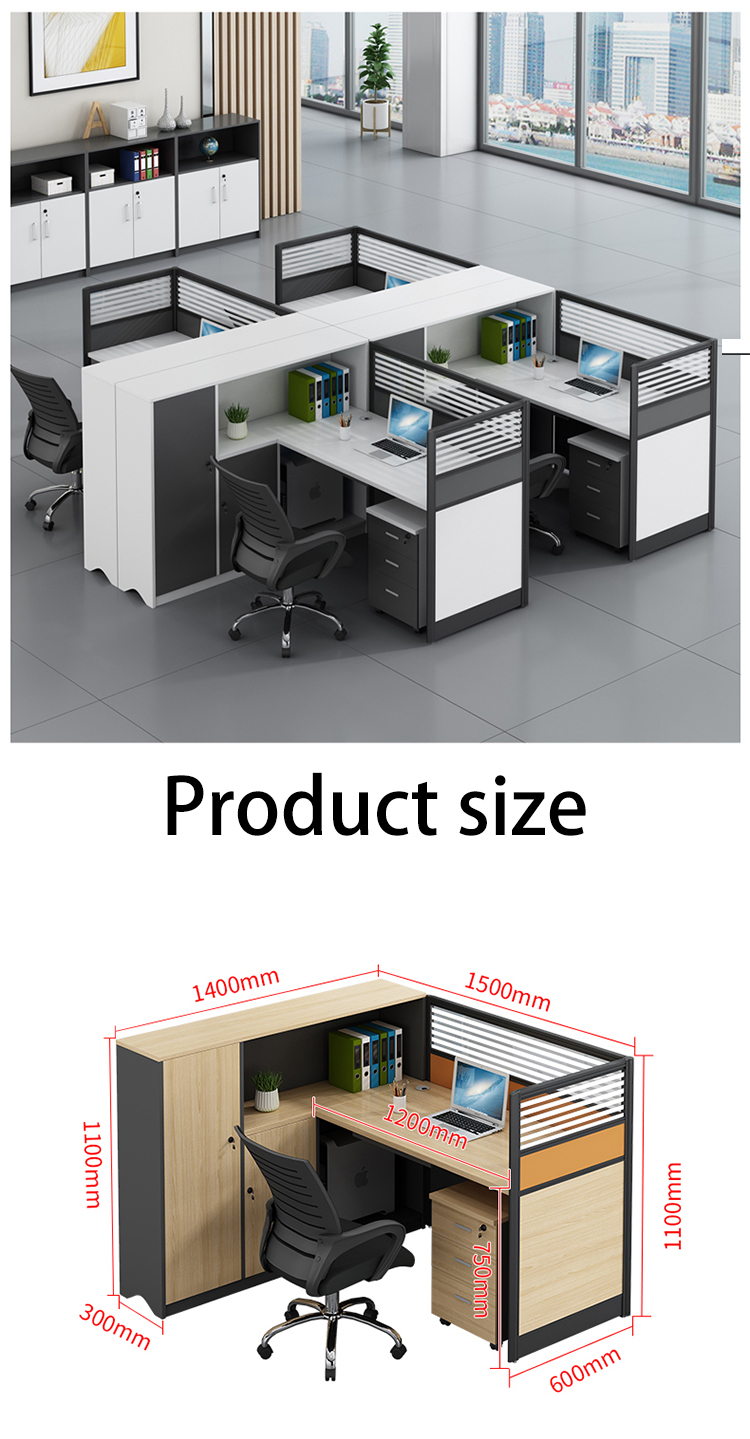 Office Furniture Combination Double Desk Computer Desk and Chair with Modern Design Style