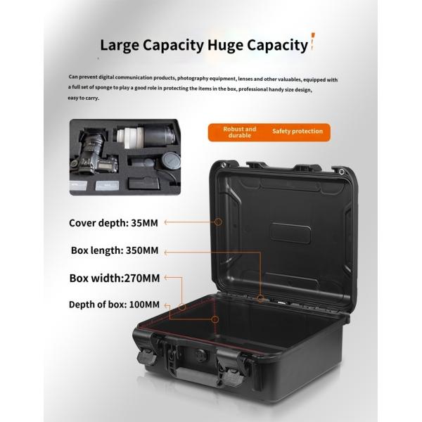 Lightweight 1.95KG Tool Storage Case with 382x333x150mm External Size and 350x270x135mm Inner Space for Secure Equipment Protection