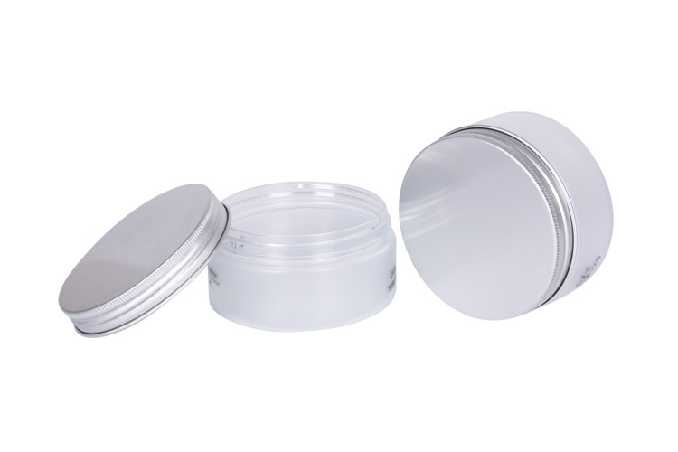 Wide Mouth PET Body Moisturizing 200ml Cosmetic Cream Body Jars Aluminum Lid Hair Film Container