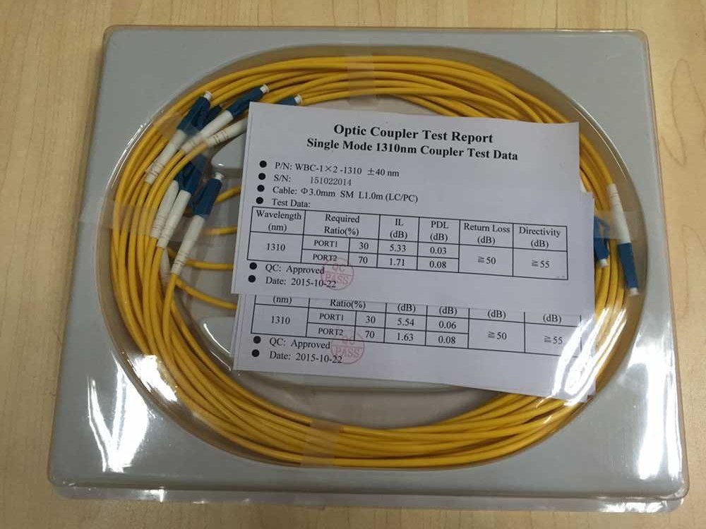 FTTH Singlemode 1x2 50/50 LC UPC ABS fiber optical splitter fbt coupler 1310nm or 1490nm or 1550nm