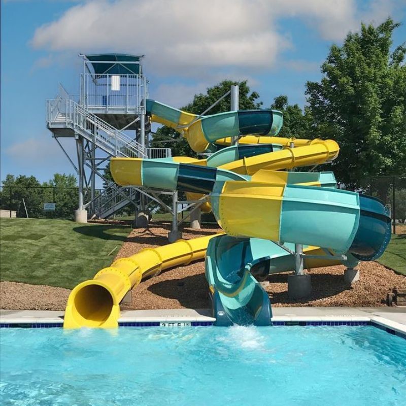 Water Games Park Playground Swimming Pool Equipment Fiberglass Spiral Slide