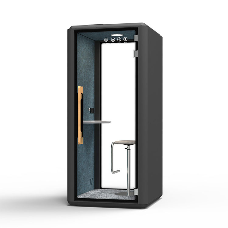 Acoustic Soundproof Office Pod Black Red Private Space Modular Structure