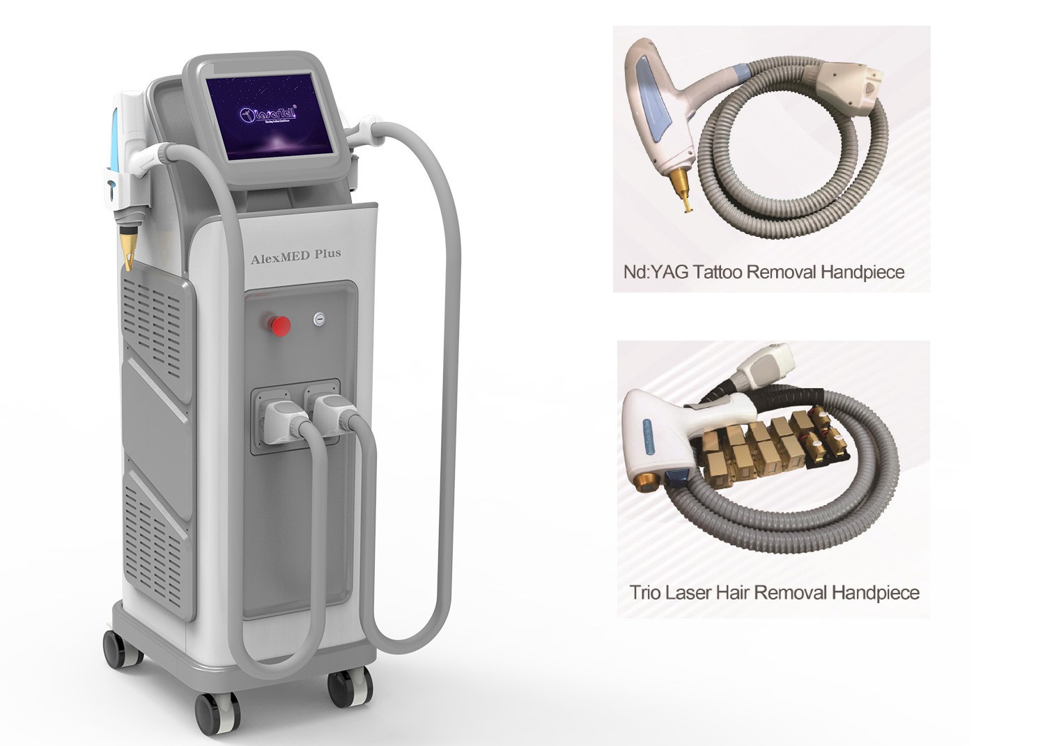 Vertical 2 In 1 IPL Laser Machine Diode Hair ND Yag Tattoo Removal Laser Machine