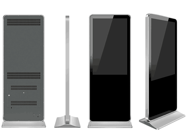 Battery Powered Digital Signage Floor Stands , Touch Screen Kiosk Stand 86 Inch Large Size