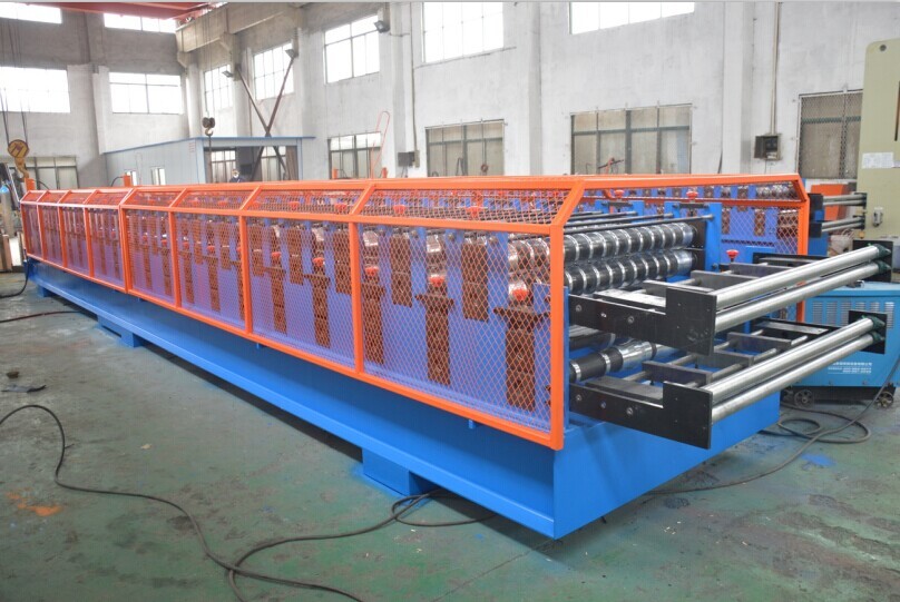 Double Layer Colour coated Steel Roof Panel Wall Panel Roll Forming Machine PLC Control Automatic