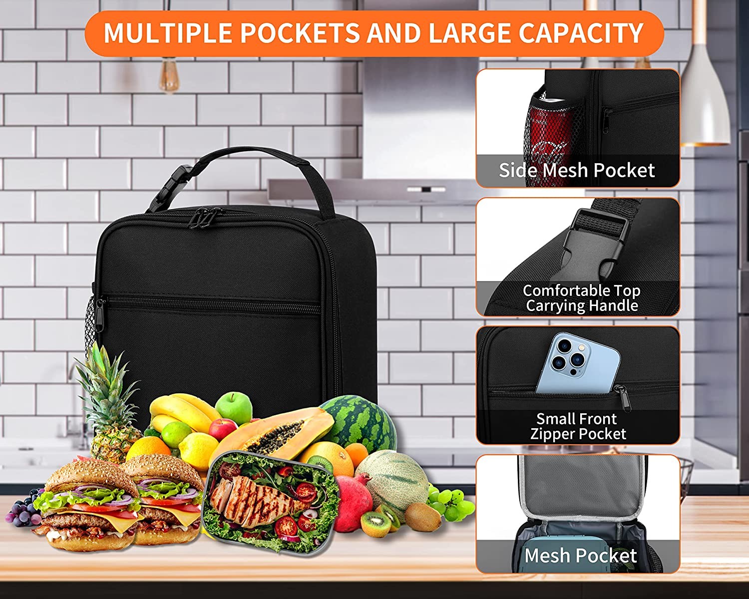 Lightweight Insulated Tote Case Outdoor Lunch Box Insulation Removal Bags With Handle