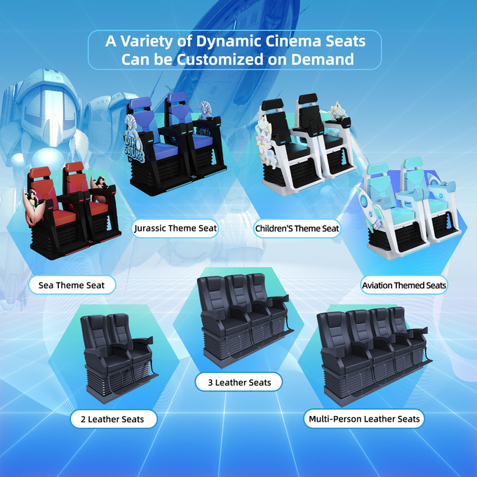 Customized 7d 4d 5d Motion Cinema Simulator Chair With 6 Dof Electric Platform