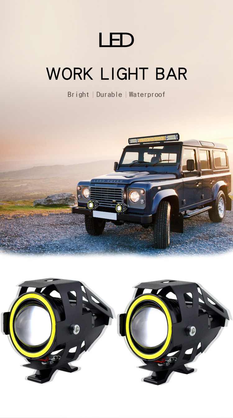 4000lm 12V Led Motorcycle Spotlights U7 Fog Driving Lamp High Low Beam
