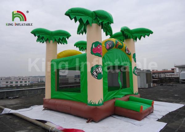 Quality 5x4.5m Green Coconut Tree Kids Inflatable Jumping Castle / Blow Up Bounce House for sale