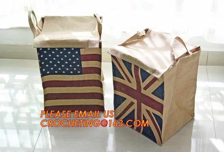 natural jute burlap foldable decorative storage basket,X-Large Well Standing 26" Toy Chest Baskets Storage Bins for Dog