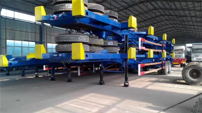 20ft 40ft 3 Axle Chassis Container Trailer Mechanical / Air Suspension