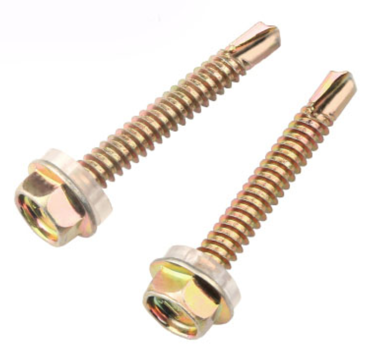 GB/T15856.4 Color Zinc Hexagon Flange Drilling Screw With Tapping Screw Thread Hexagon Flange Drilling Screw