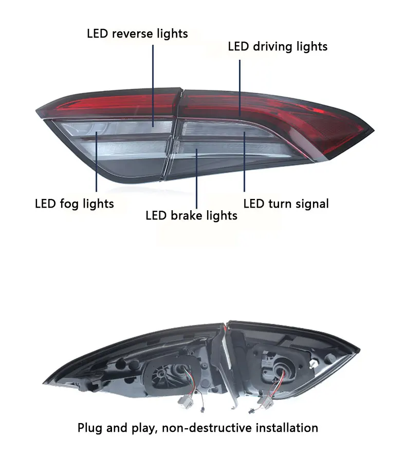 For Maserati Levante 16-20 Taillight Assembly Modified Led Light Drl Brake Flowing Turn Rear Lights Car Lamp Accessories