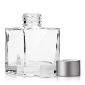 Custom Made Glass Diffuser Bottles / Square Clear Crystal Perfume Bottle
