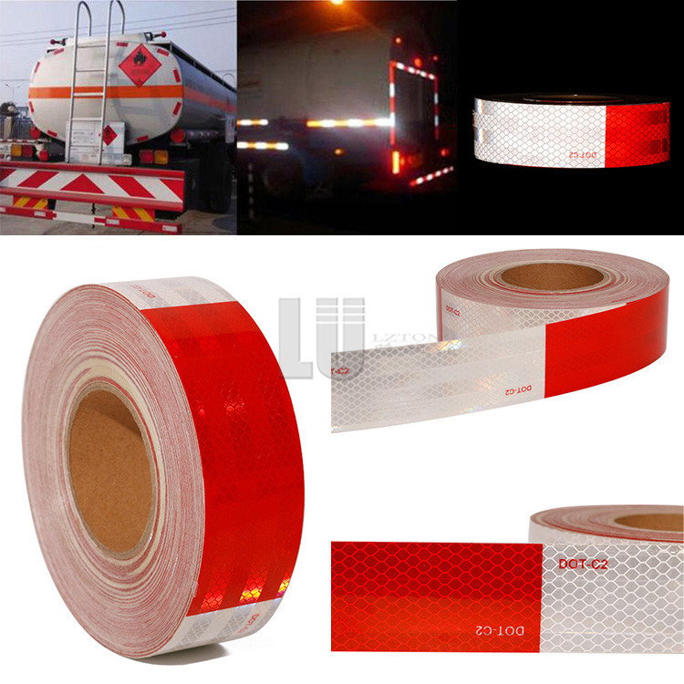 Adhesive Waterproof Retro Truck DOT C2 Red And White Reflective Tape For Traffic Safety