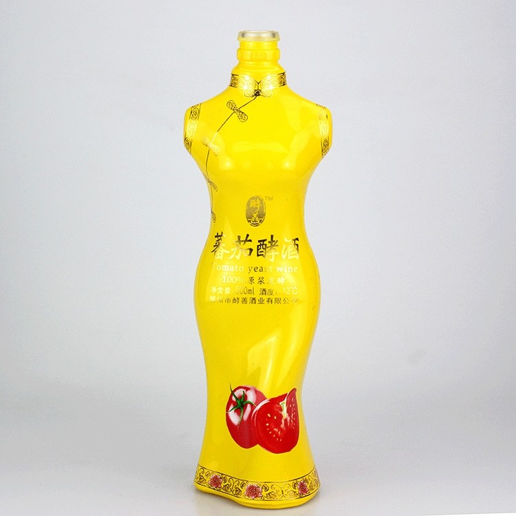 Sexy Female Body Shaped Bottle Unique Glass Liquor Bottle With Crown Cap