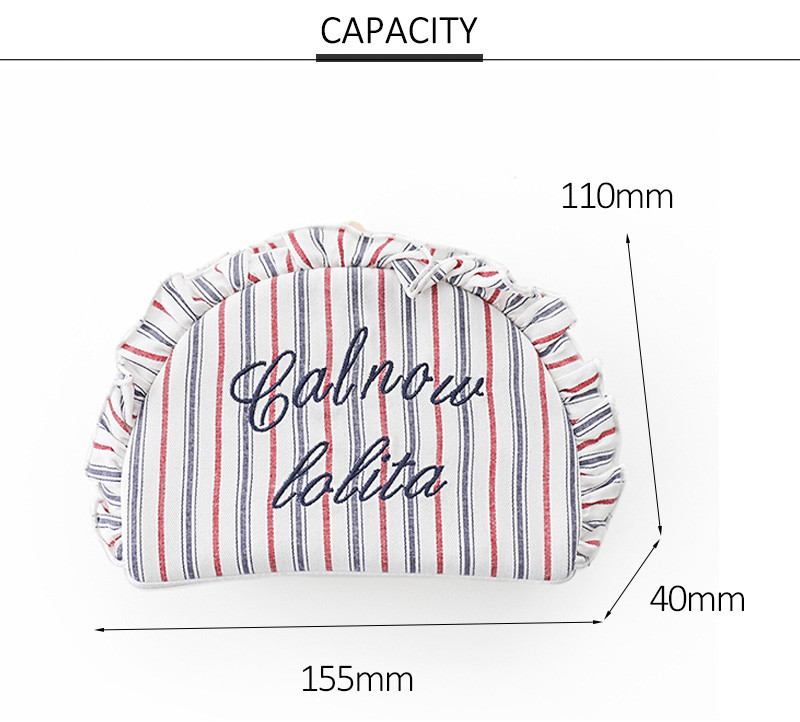 High Quality Professional Stripe Embroidery Makeup Bag Travel Bag