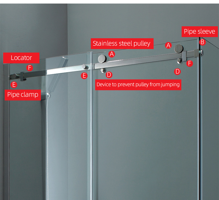 Modern Design Stainless Steel Sliding Door System Hardware for 10-12mm Thick Safe Glass