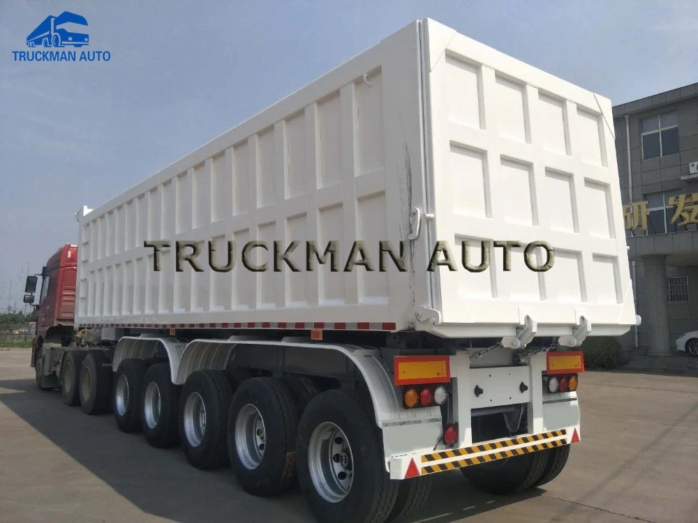 Heavy Duty Semi Tipper Trailer , Semi Bottom Dump Trailers With Hyva Brand Lifting