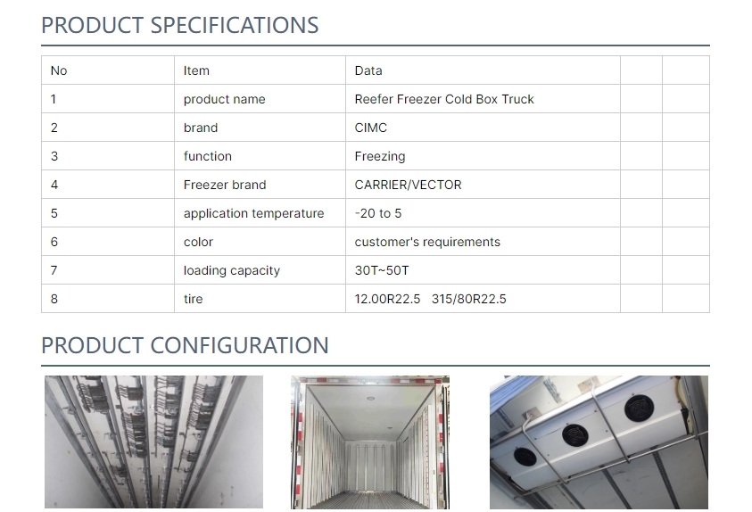 13.7/12/6.1 Meter Refrigerator Semi Trailer Ensuring Safe And Efficient Transportation Of Perishable Goods