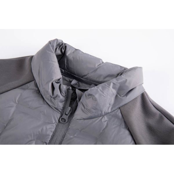 Men's Lightweight Puffer Jacket with Synthetic Insulation and Stretch Knit Softshell Panels in Regular Fit