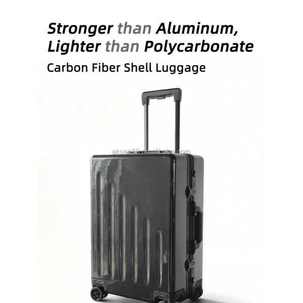 Upgrade Your Travel Experience with Unisex Carbon Fiber Shell Luggage featuring Spinner Caster and TSA Lock