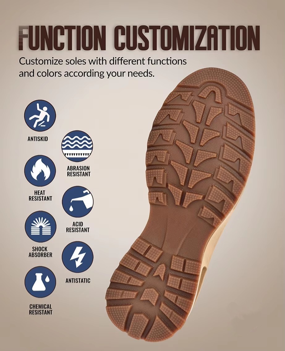 Air-cushion Sole Safety Work Boots In Khaki Oxford Fabric For Maximum Protection