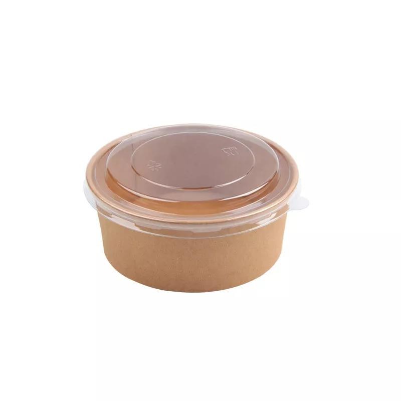 Soup Brown 16oz Kraft Paper Bowls Custom Recyclable Kraft Paper Salad Bowls
