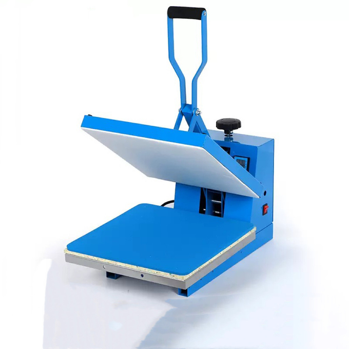 Blue Flat Clamshell T Shirt Heat Press Machine For Sublimation Printing