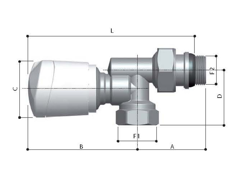 Reverse Angle Wheel Head Radiator Valve Manifolds for Heating ART1564 Thermostatic Radiator Control Valve