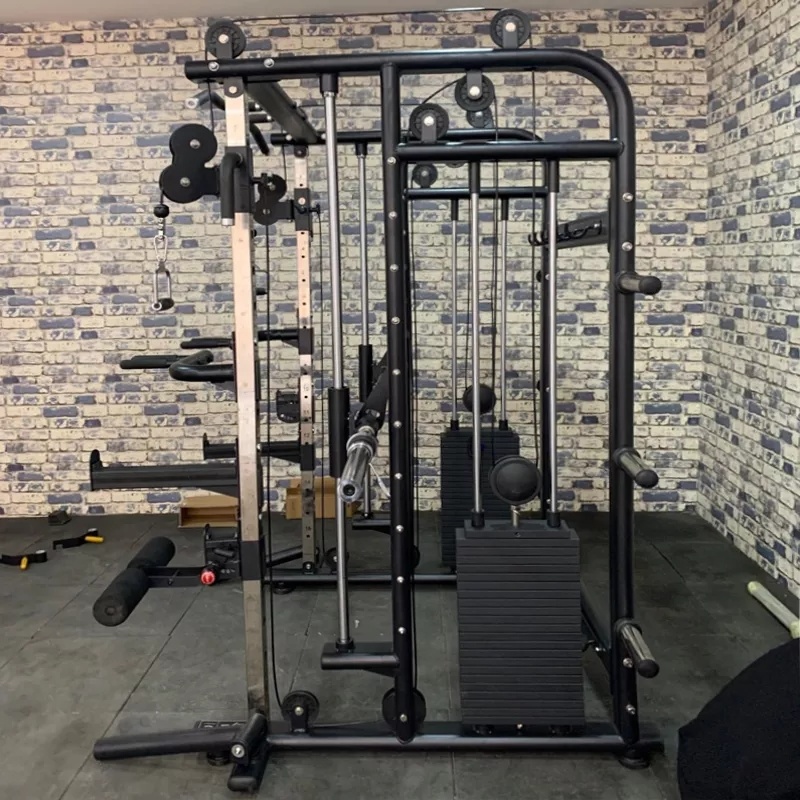 Factory Price Comprehensive Squat Rack Weight Lifting Cage with Smith Fitness Equipment