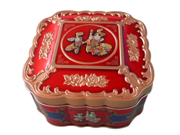 Irregular Biscuit Tin Box ISO9001 Heart Shaped Tin Box