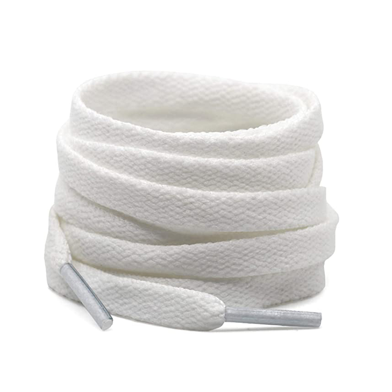 8mm Polyester Flat Shoelaces Stretchy Shoe Laces For Athletic Running