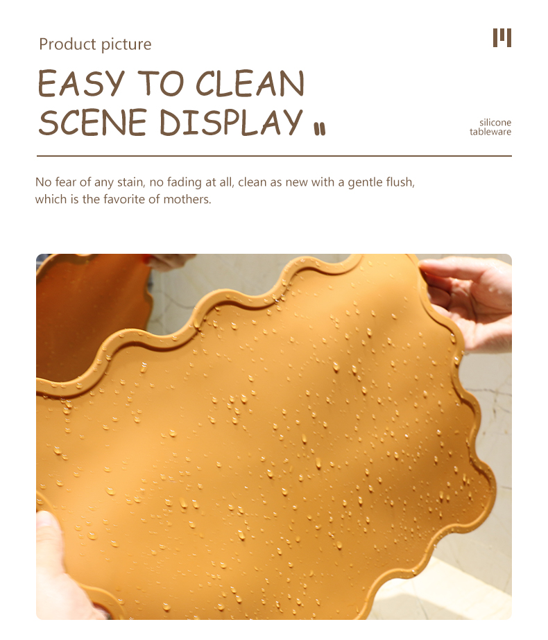 Cat Face Kids Silicone Placemat , Silicone Dining Table Mat Heat Resistant Waterproof feeding mat