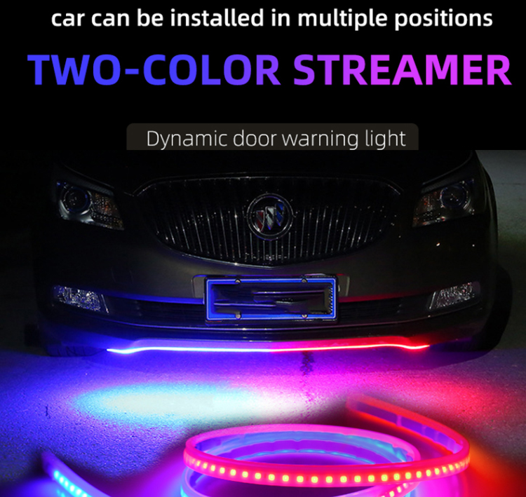 Universal Two Color Waterproof Car Door Warning Led Light 12V 120cm
